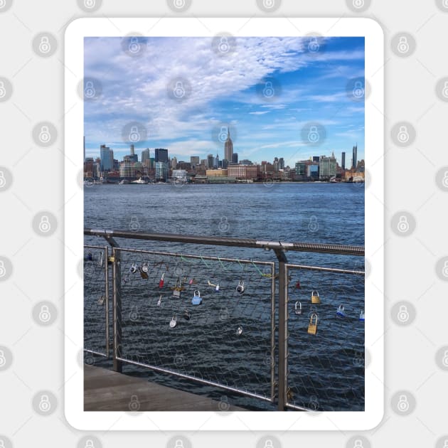 Manhattan Skyline Love Padlocks New York City Sticker by eleonoraingrid